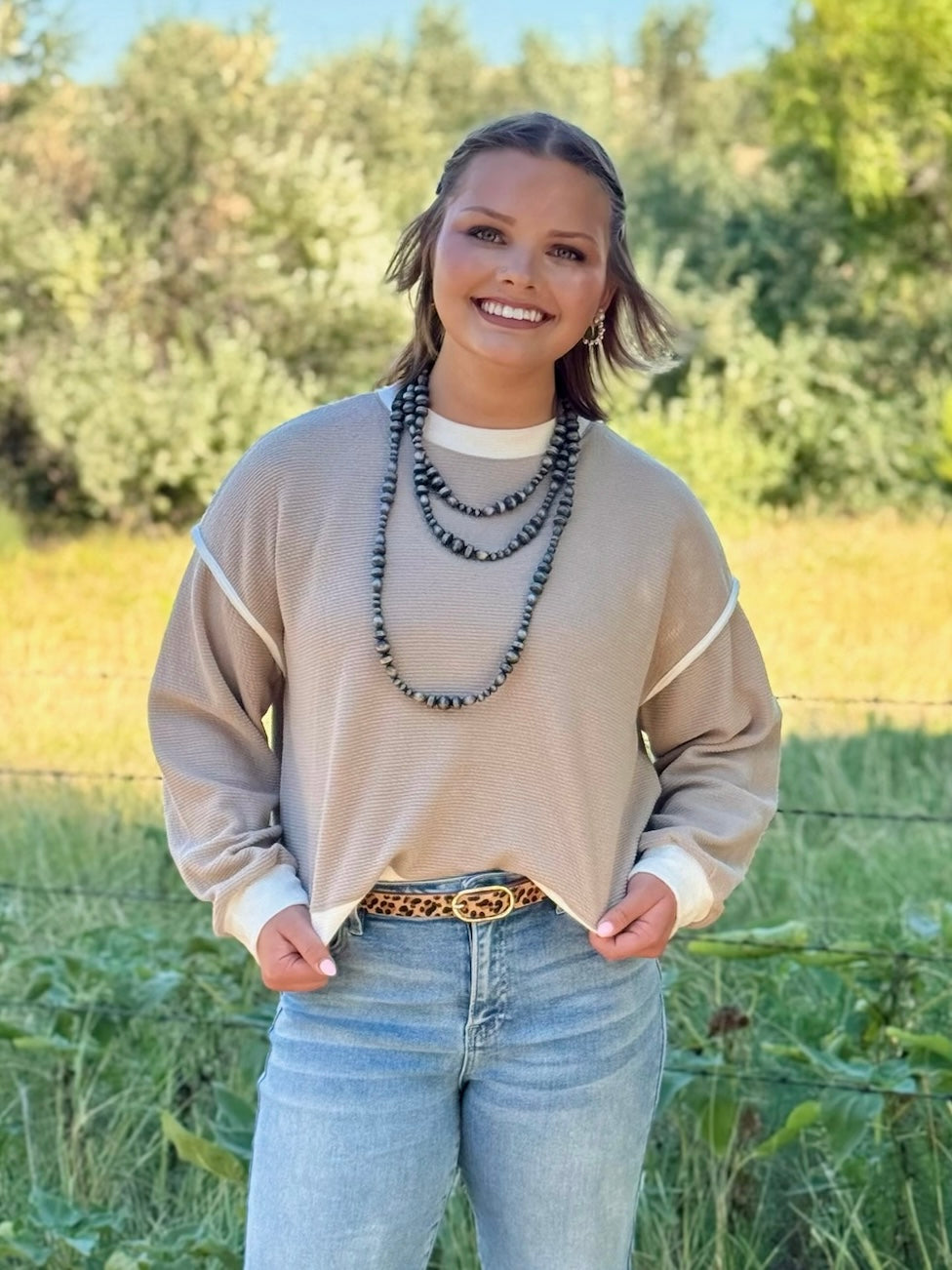 Sandra Tan & White Top