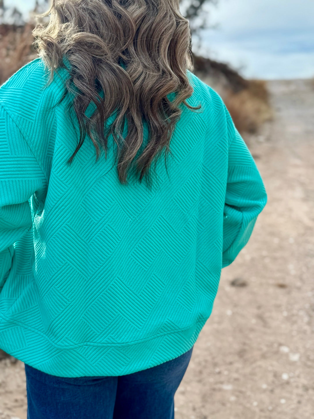 Baylen Turquoise Textured Top