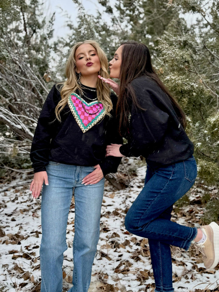 Patchwork Heart Sweatshirt