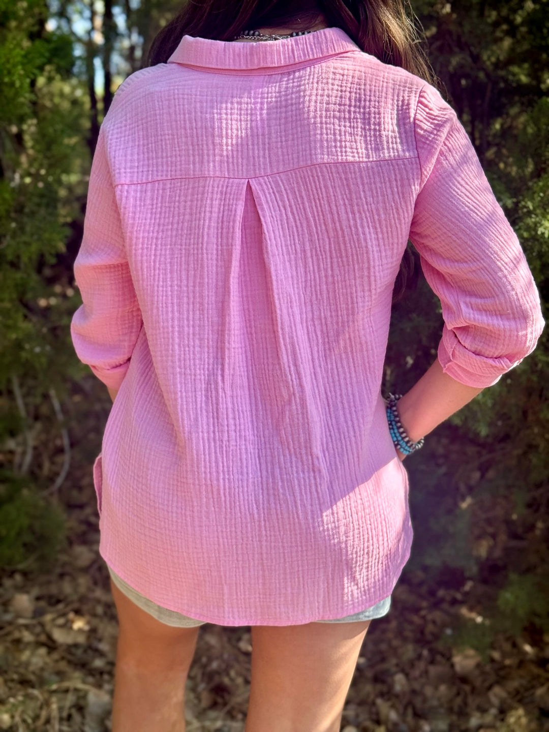 Giselle Pink Gauze Top