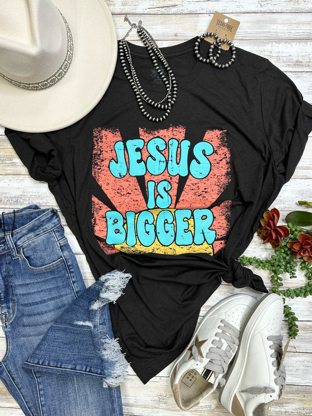 Jesus is Bigger Graphic Tee by Texas True Threads