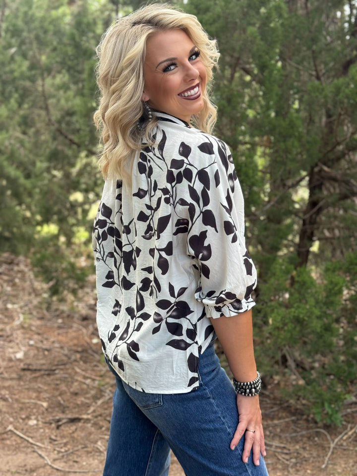 Saige Floral Contrast Top