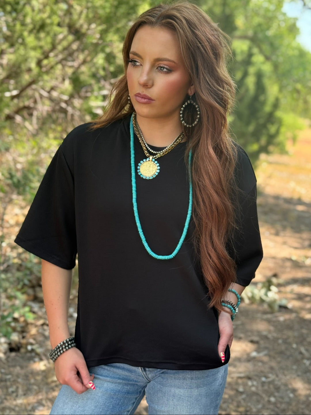 Sharon Black Scuba Knit Top