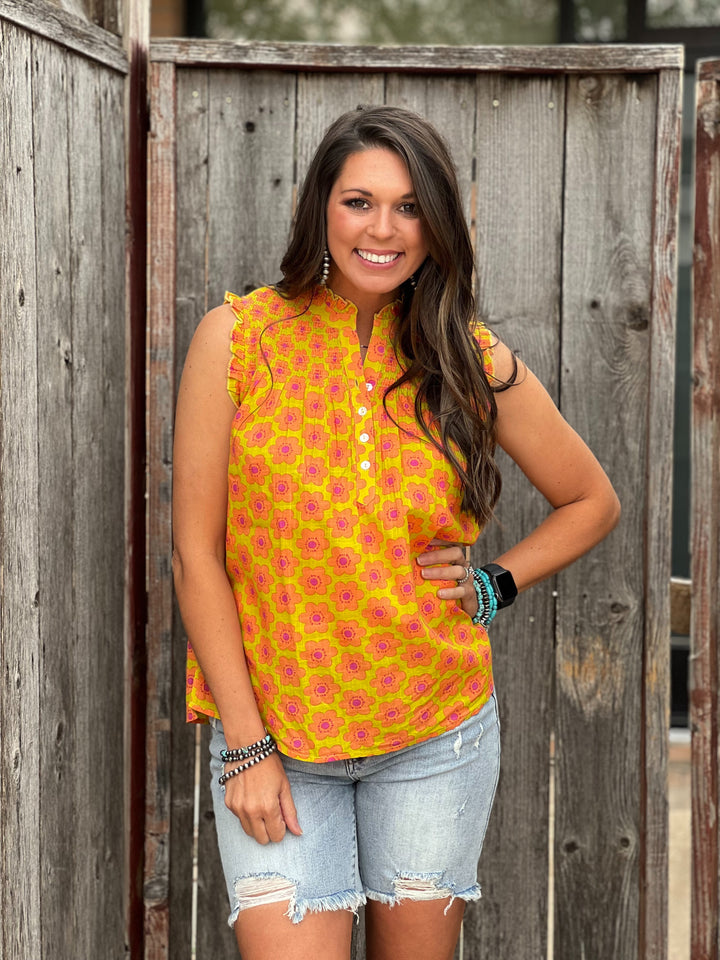 Gianna Yellow Floral Blouse by Ivy Jane