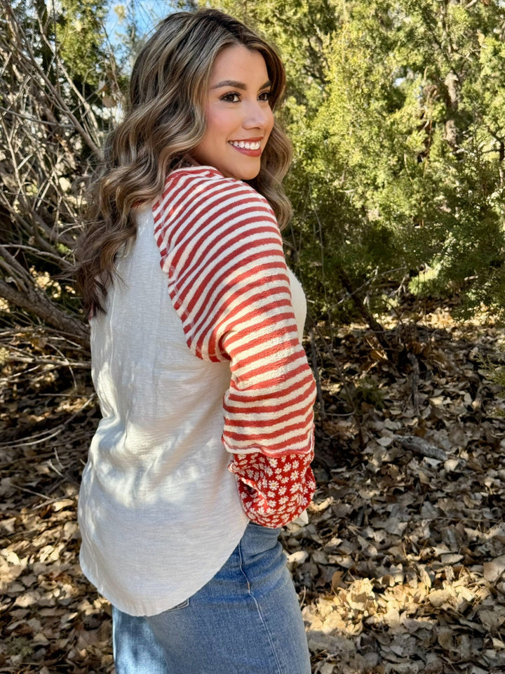 Mikayle Cream Long Sleeve Top