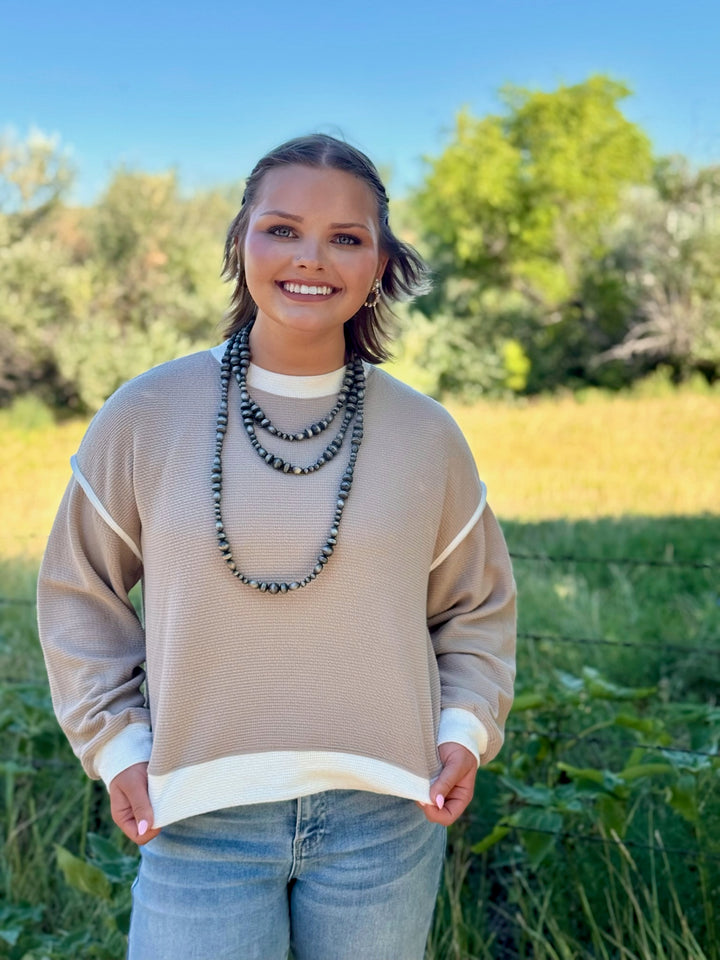 Sandra Tan & White Top