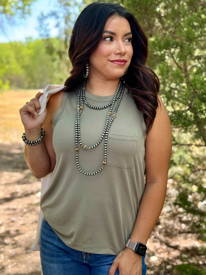 Olive Layering Tank