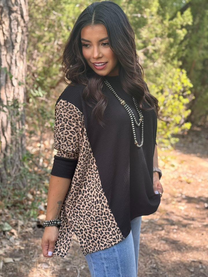 Spencer Drop Shoulder Leopard Top