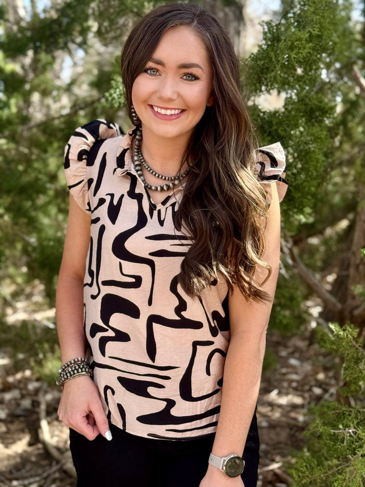 Analise Sleeveless Abstract Top