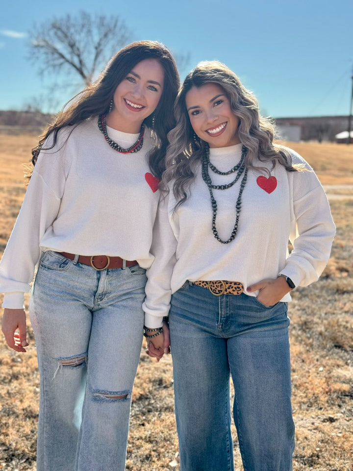 Be Mine White Textured Top