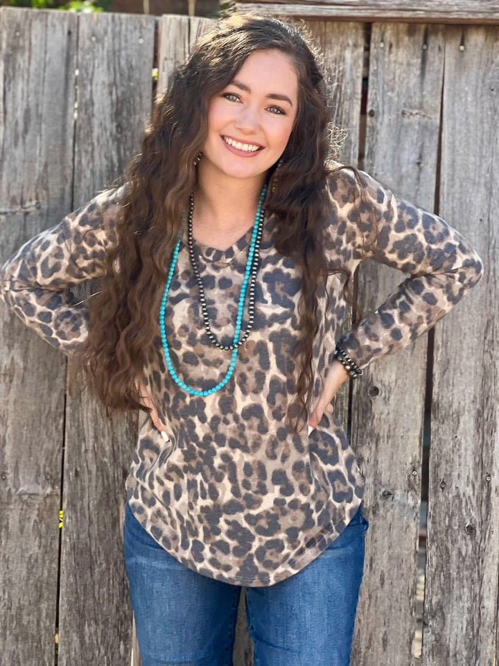 Finley Leopard V-Neck Top