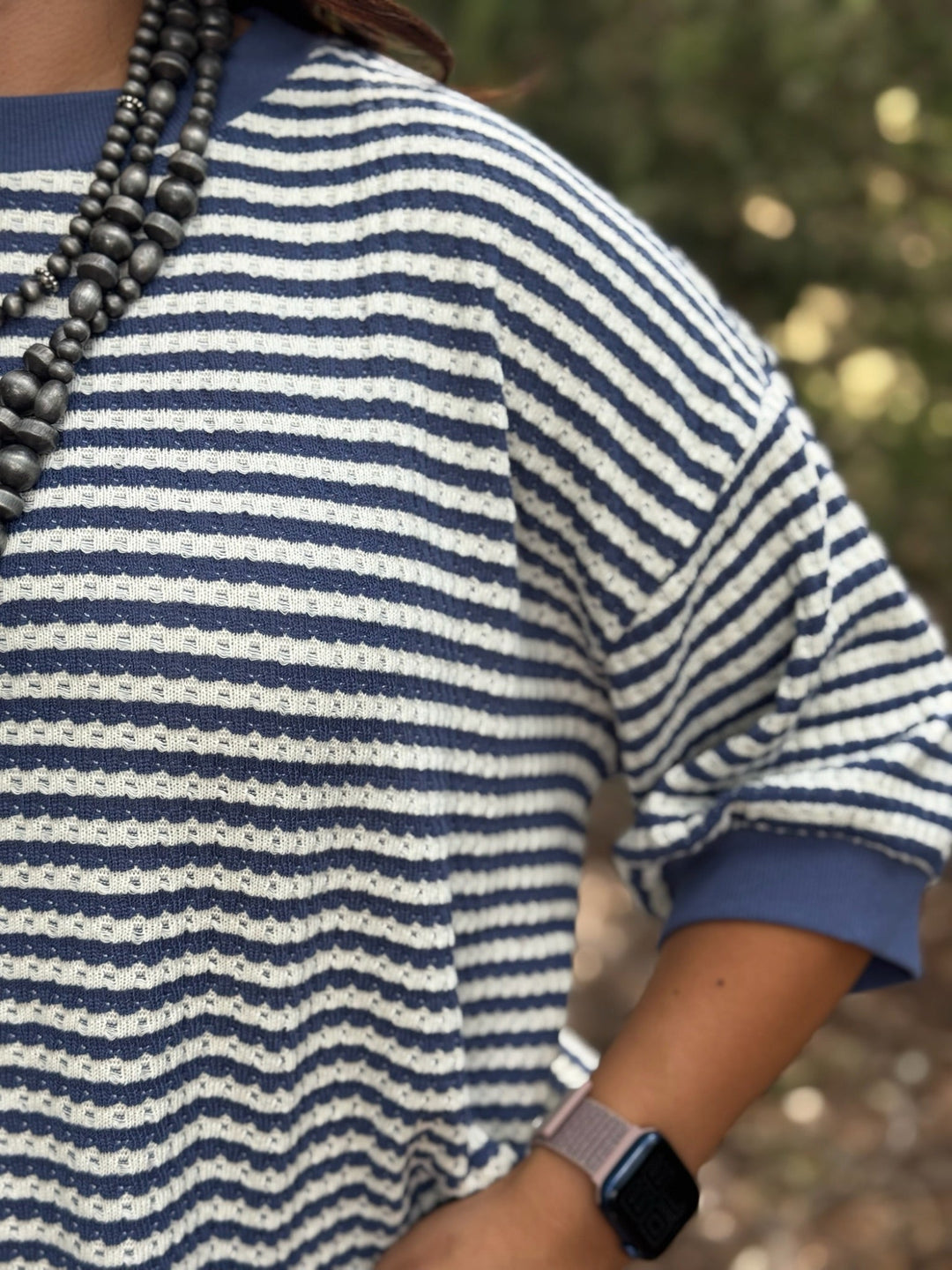 Kelsey Blue & White Striped Top