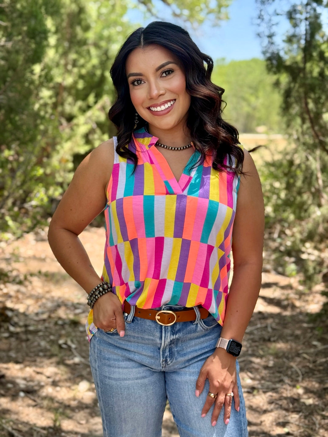 Mel Colorful Sleeveless Top