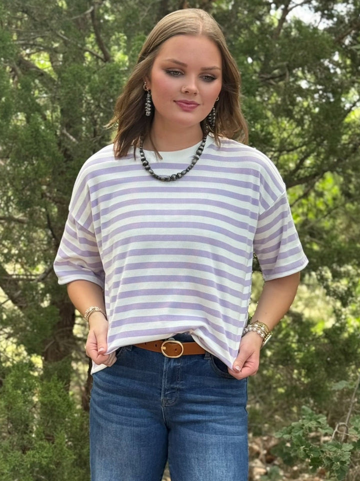 Melanie Purple Striped Top