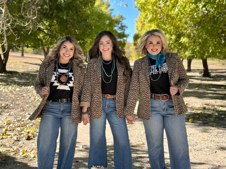 Dolly Denim Leopard Blazer