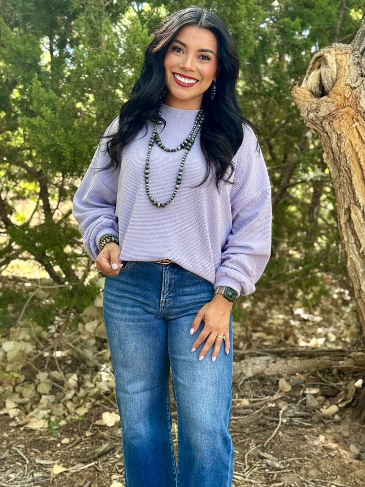 Adeline Lavender Textured Top