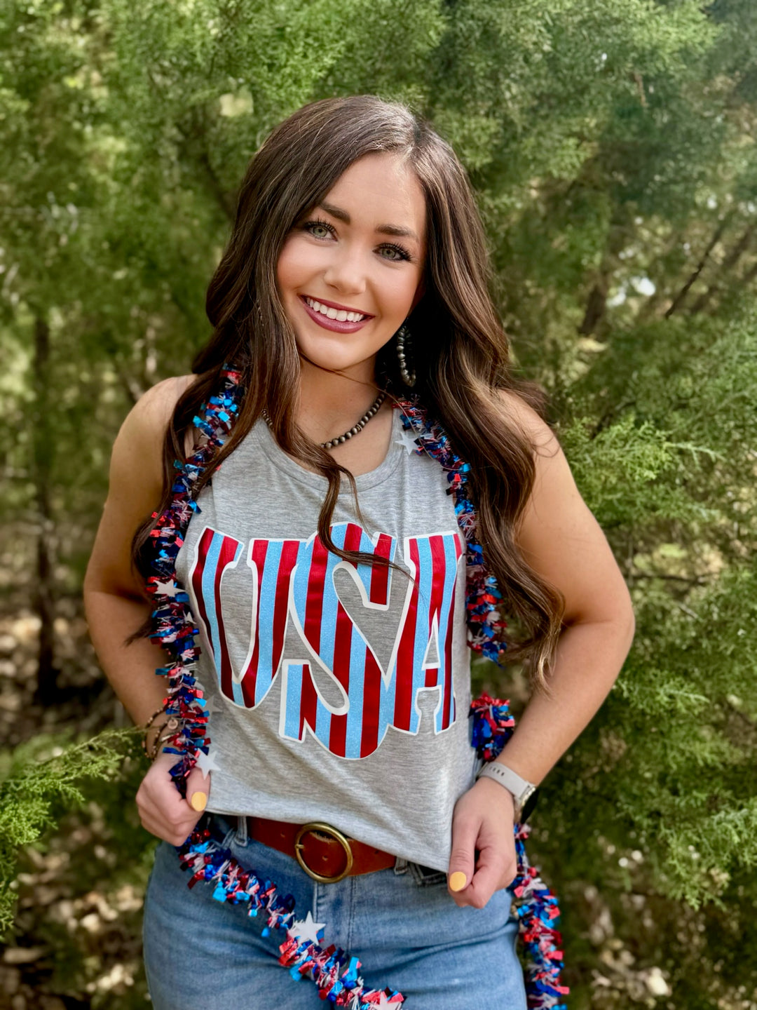 Striped USA Graphic Tee by Texas True Threads