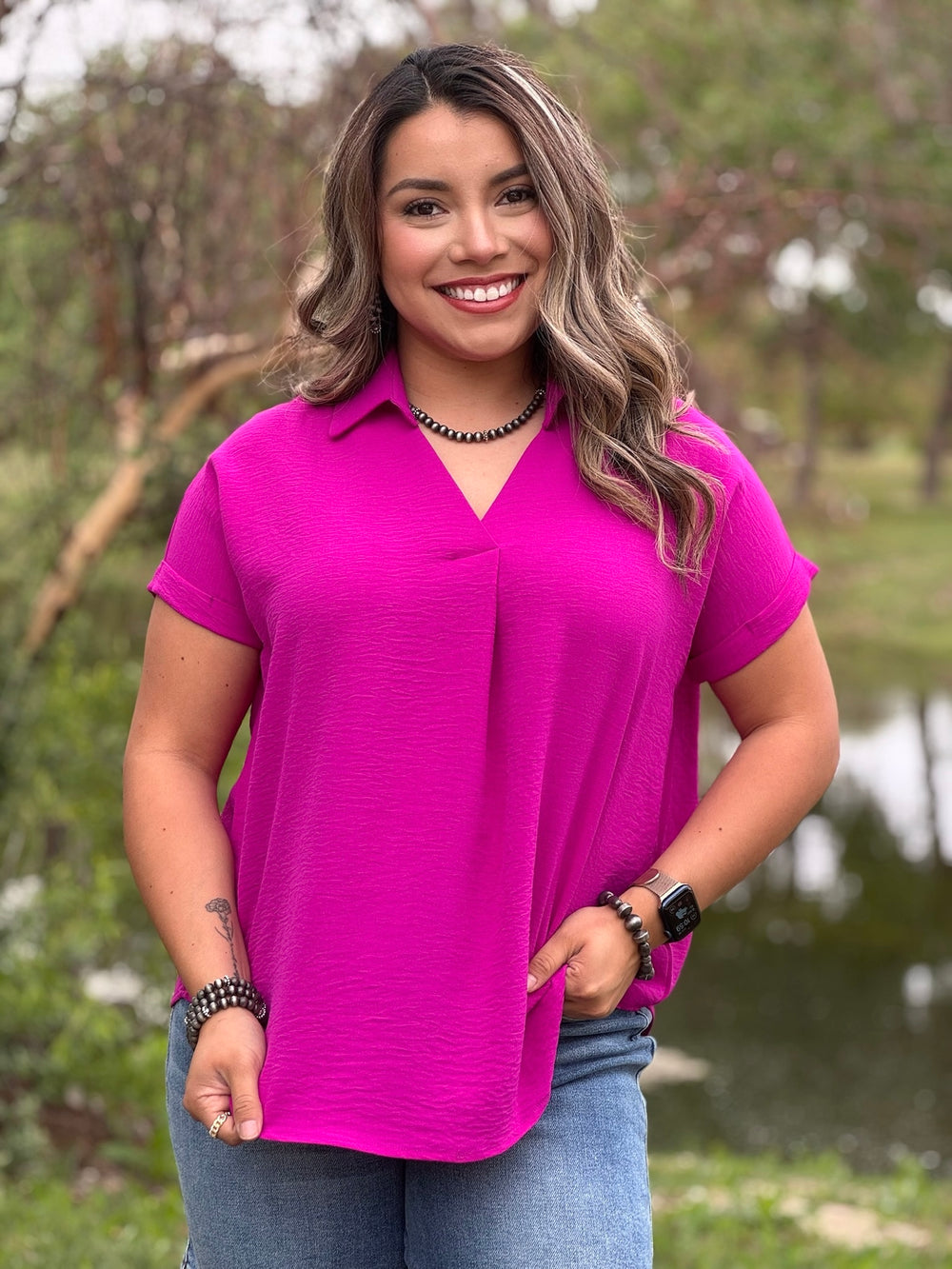 Cinder Cream Blouse with Quilted Puff Sleeves by THML