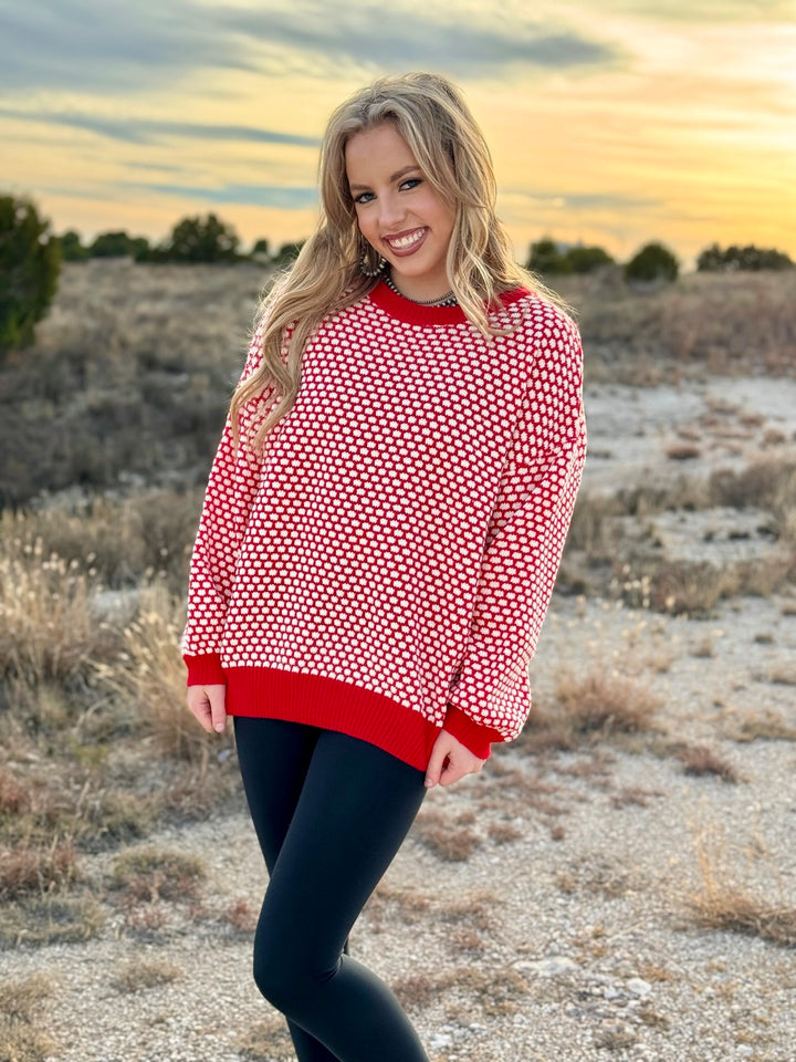 Resa Red & Cream Sweater