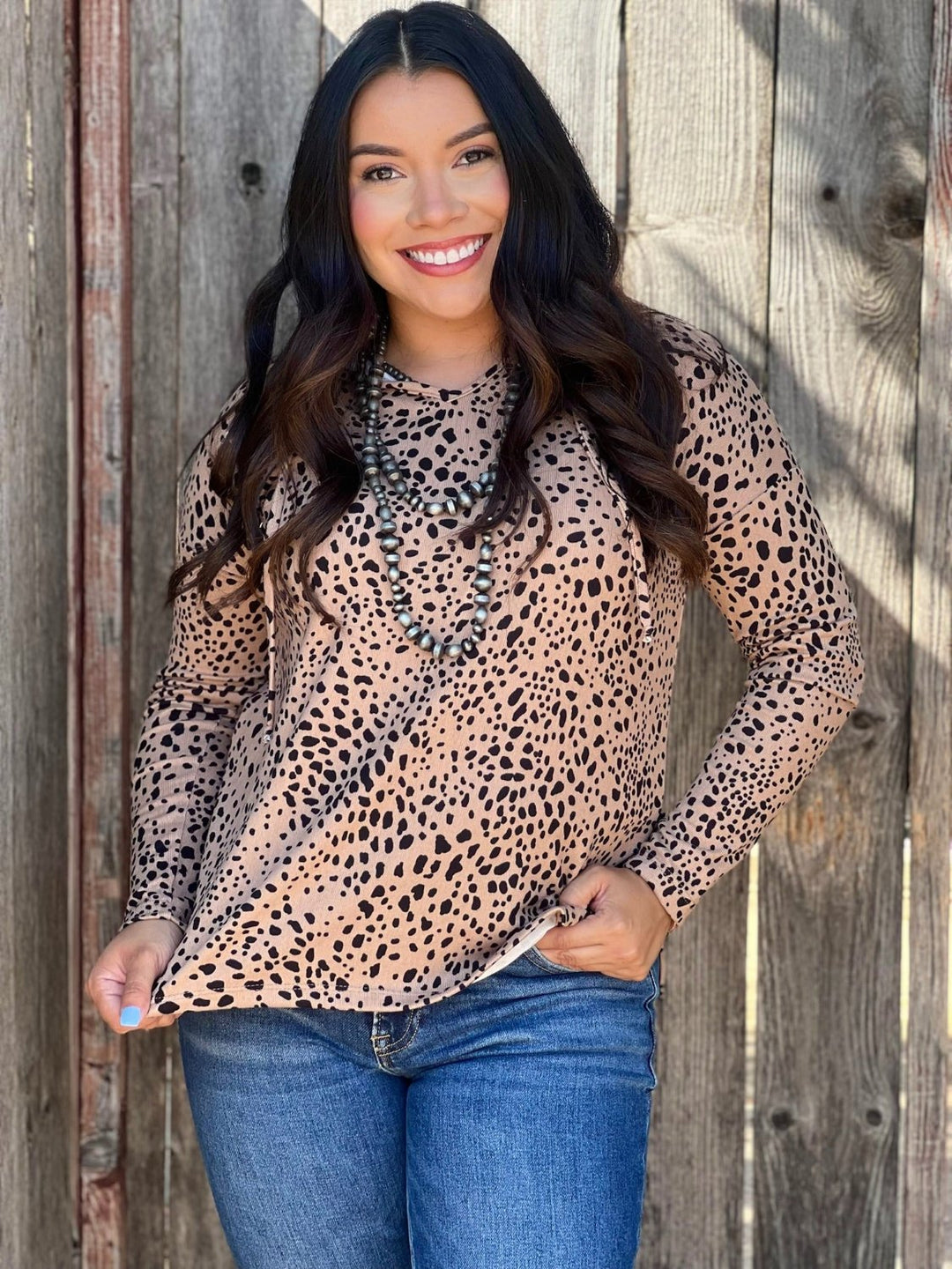 Brooke Tan Leopard Hoodie by Texas True Threads