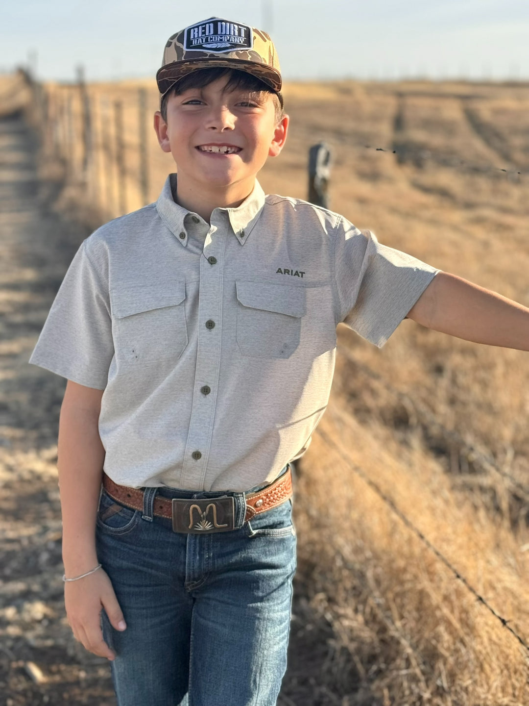 Brent Grey VentTek Outbound Fitted Shirt by Ariat