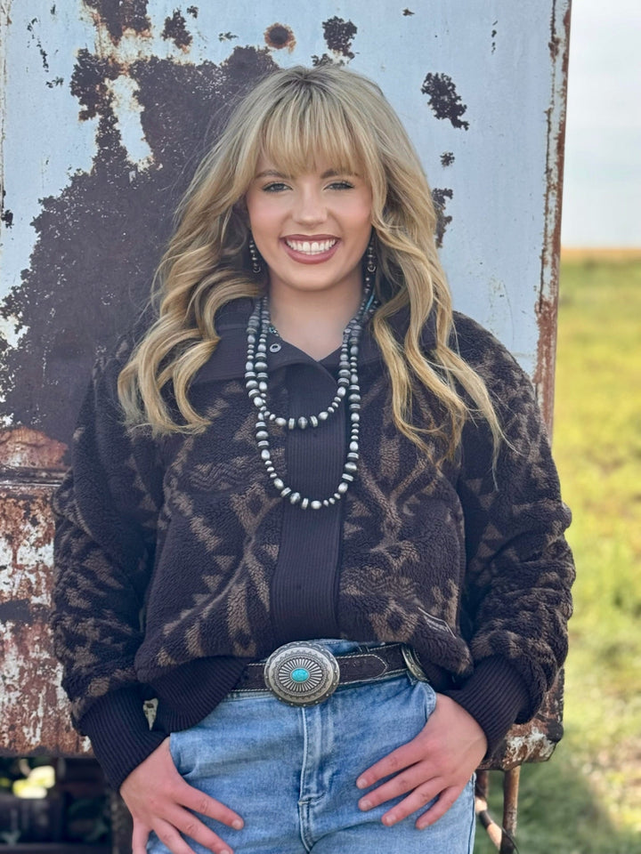 Ladies Aspen Brown Sherpa Jacket by Hooey