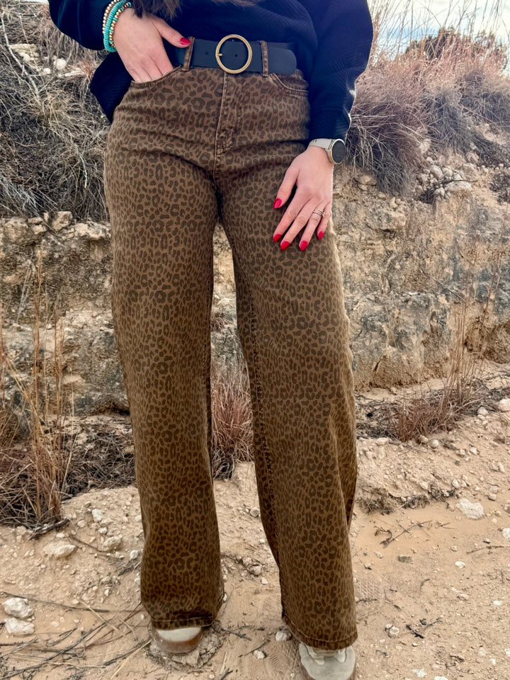 Rhodes Leopard Wide Leg Jean