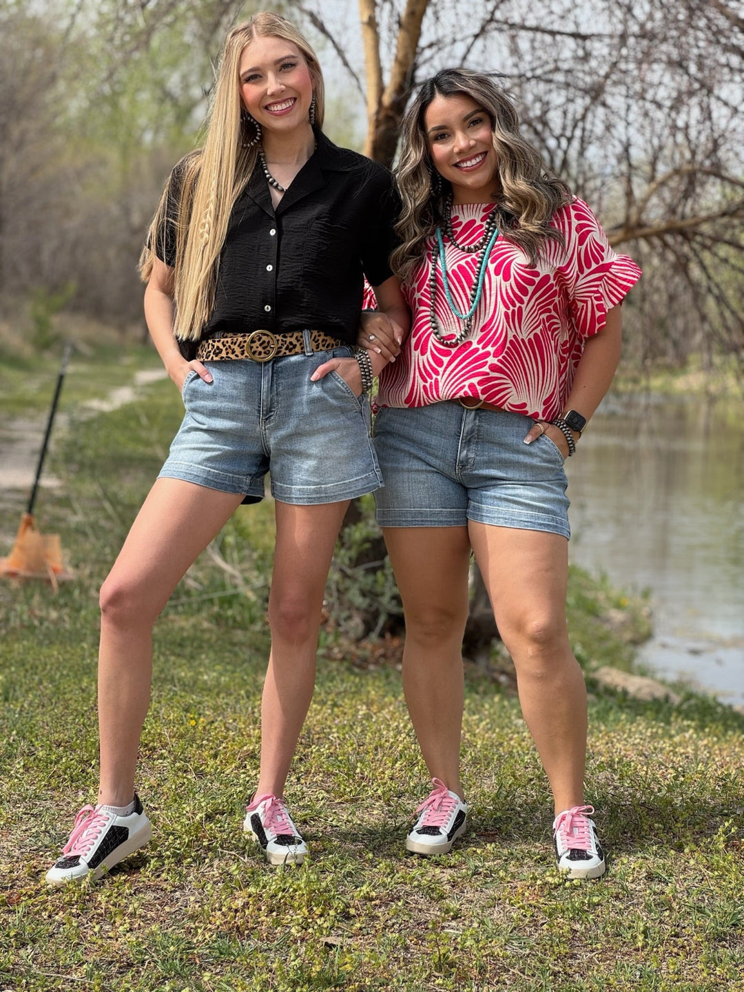 Willow Black Collared Button Down Top