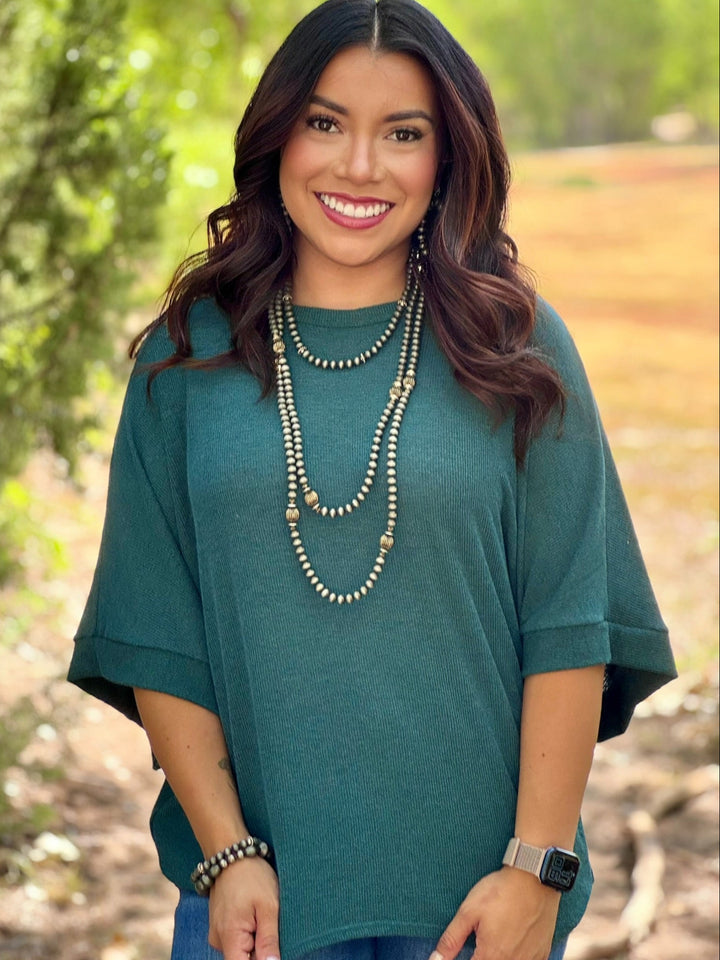 Avren Drop Shoulder Jade Top