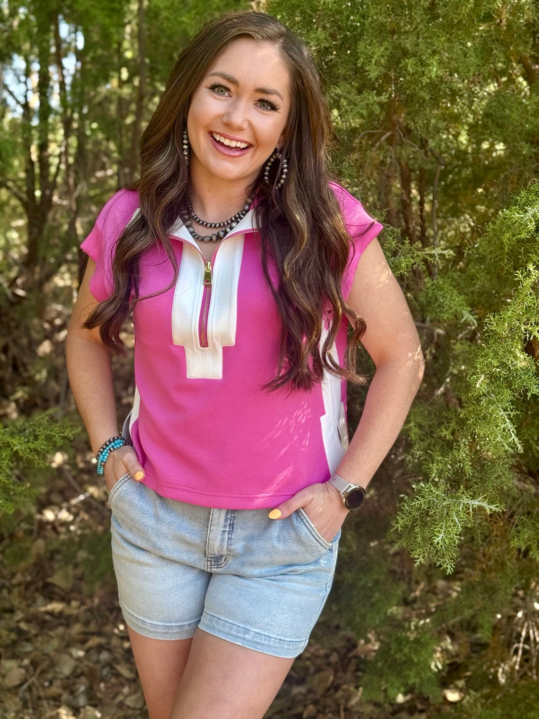 Pink Passion 1/2 Zip Top