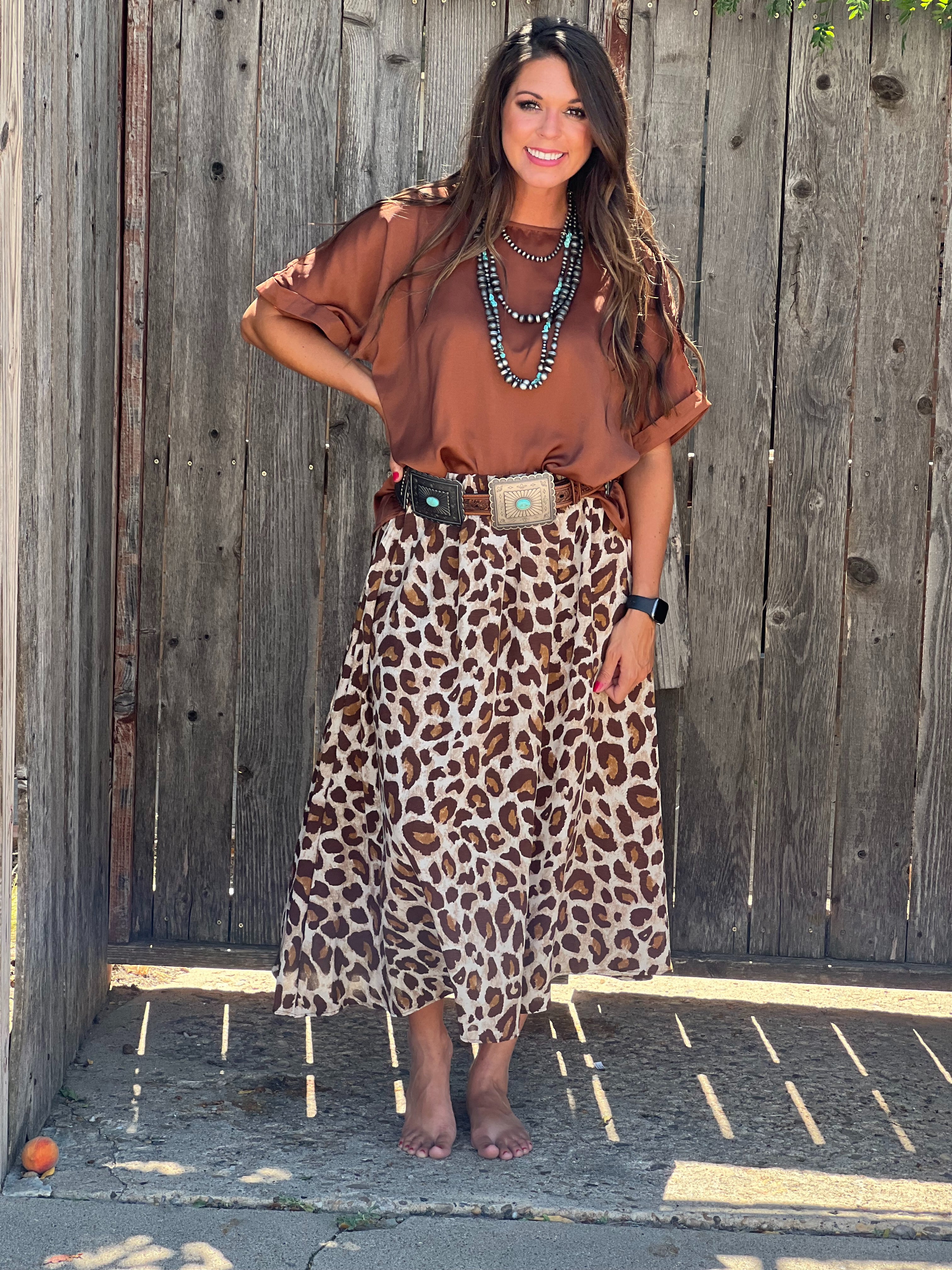 Roselynn Leopard Maxi Skirt