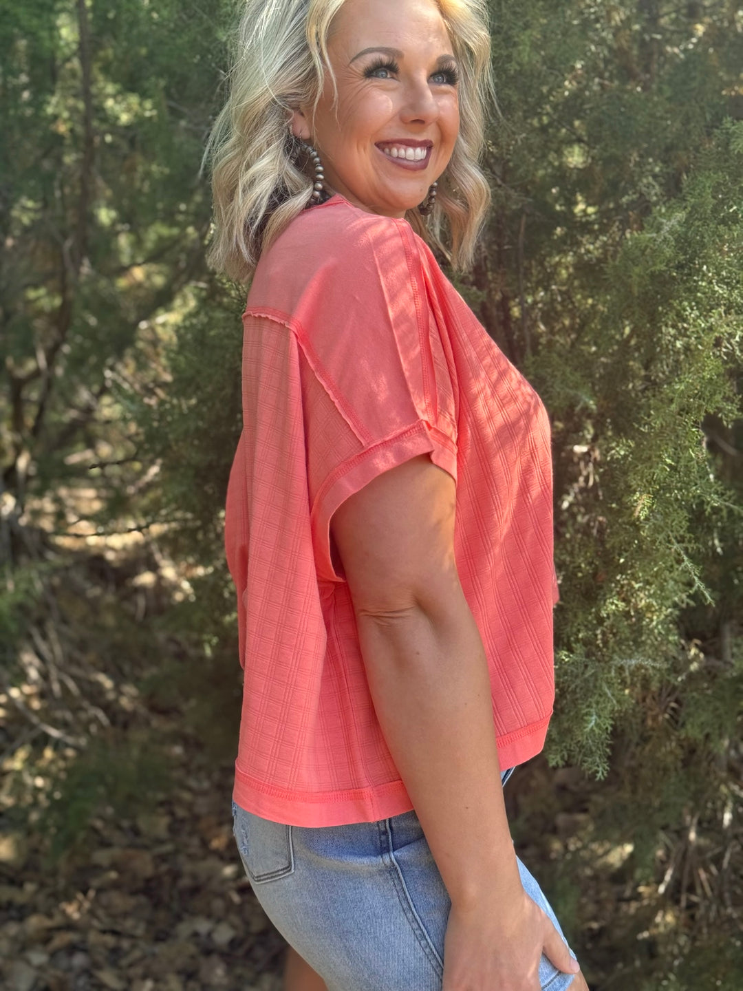 Orange Sorbet Textured Top