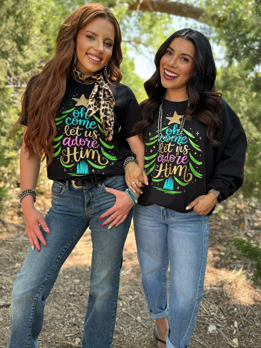 Oh Come Let Us Adore Him Graphic Tee by Texas True Threads