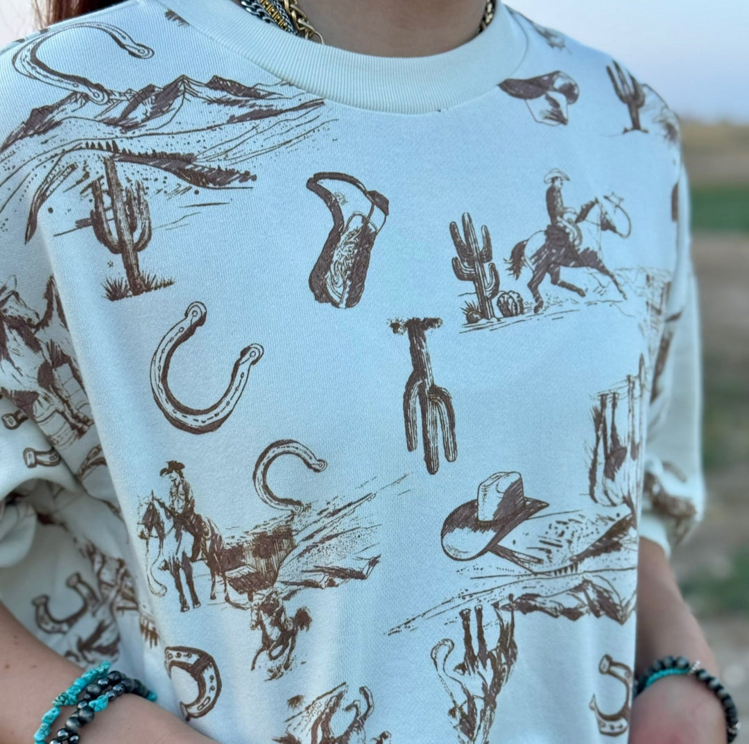 Wild Wild West Cream Top