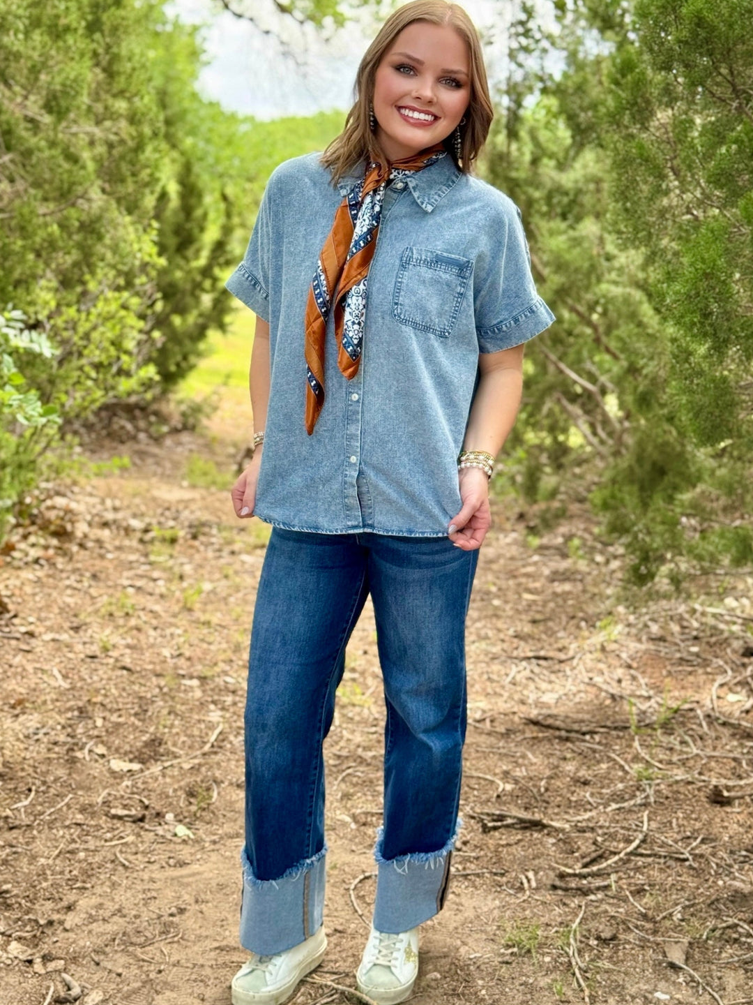 Calico County Denim Top
