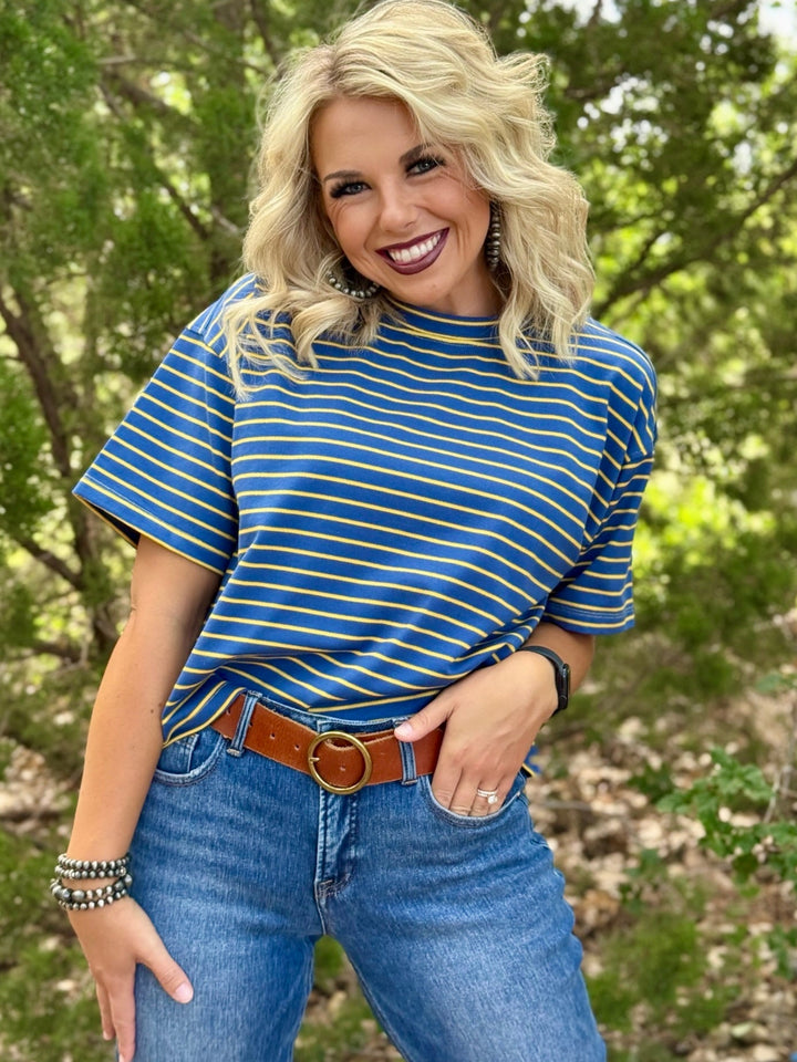 Busy Bee Yellow Stripe Top