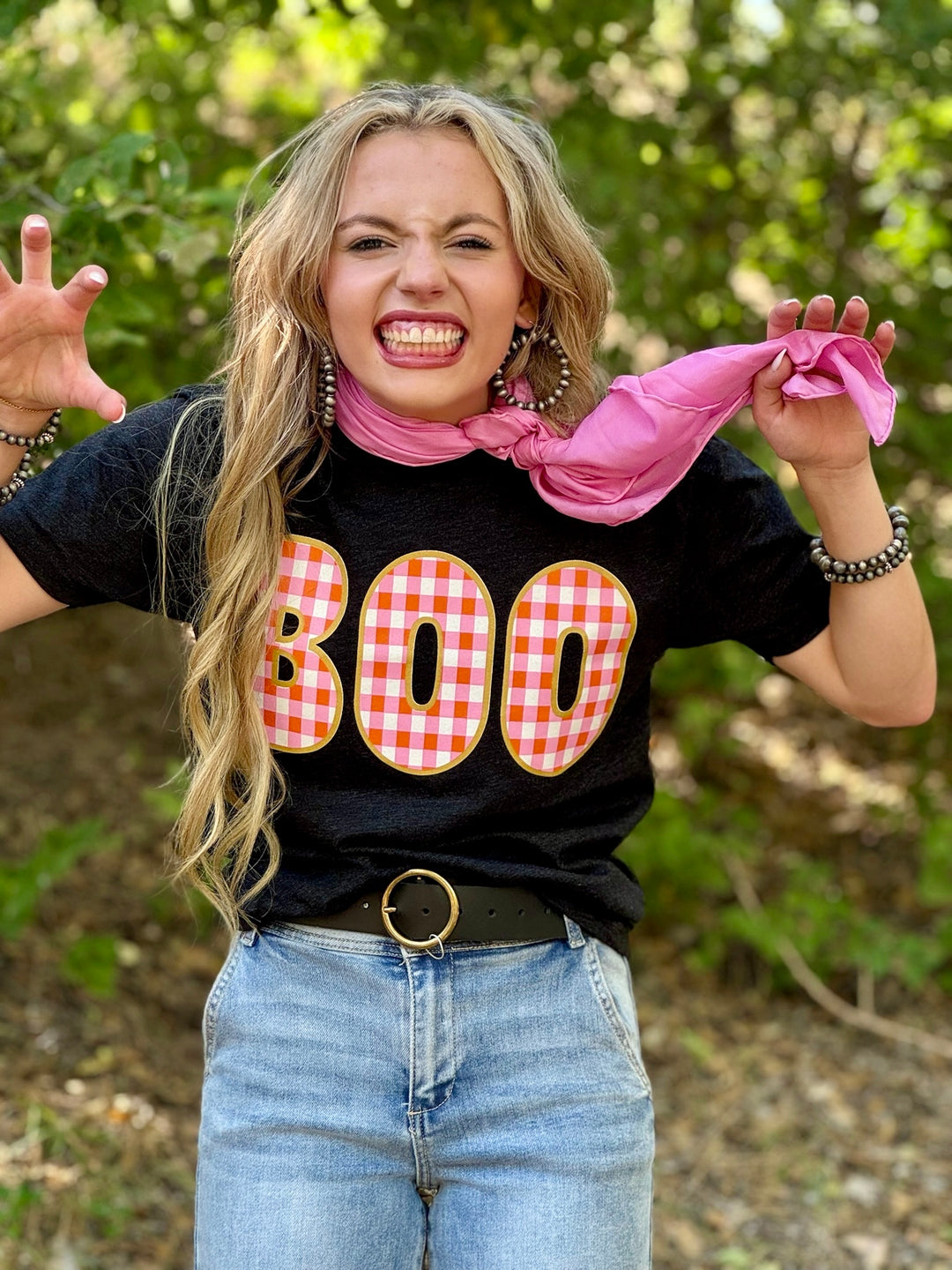 Checkered Boo Graphic Tee by Texas True Threads