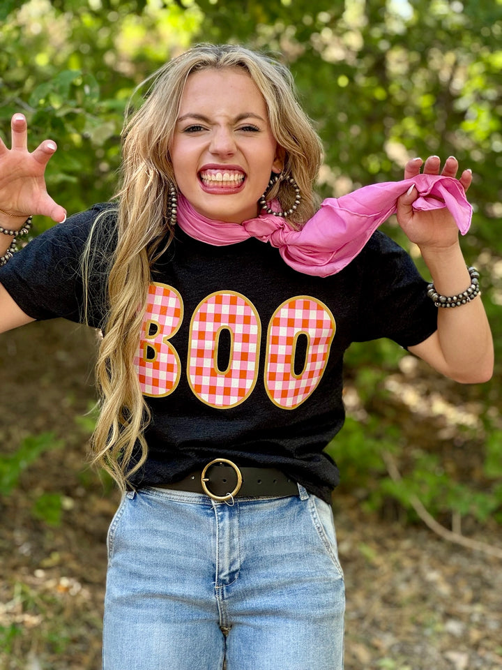 Checkered Boo Graphic Tee by Texas True Threads