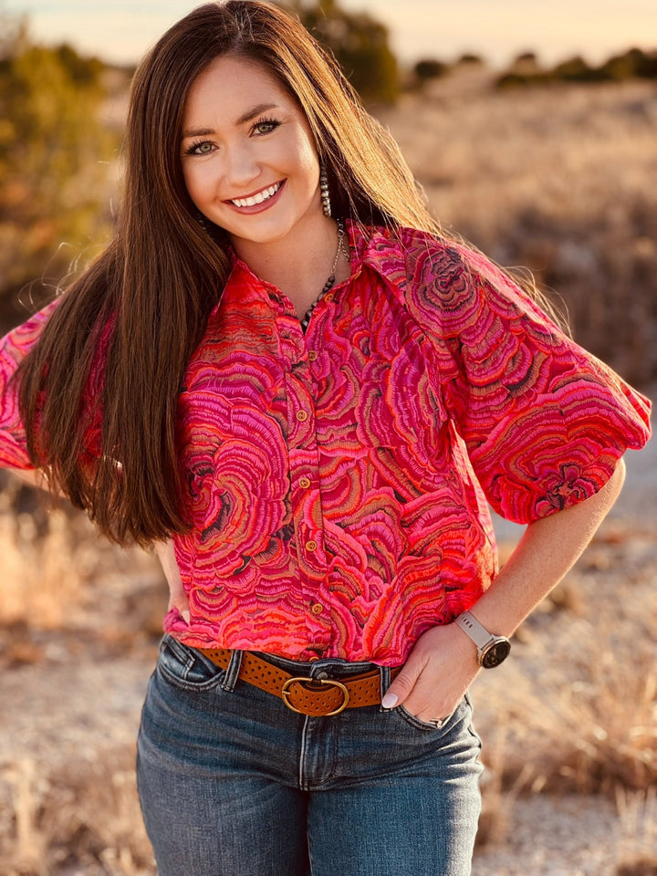 Taryn Pouf Sleeve Campshirt by Ivy Jane