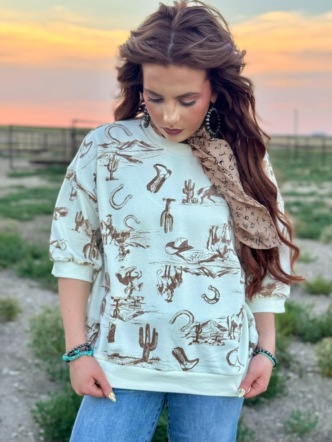 Wild Wild West Cream Top