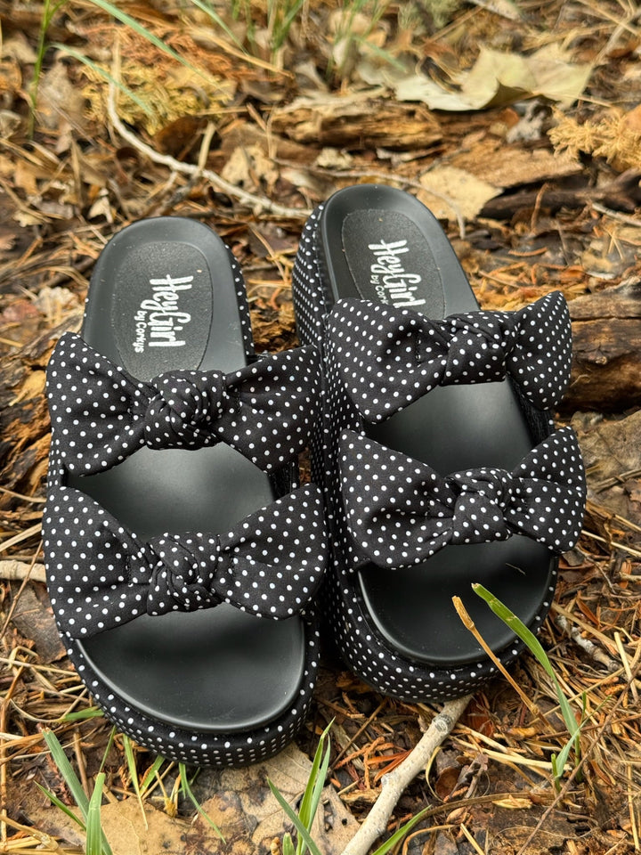 Lil Bit Knotty Polka Dot Sandals by Corkys
