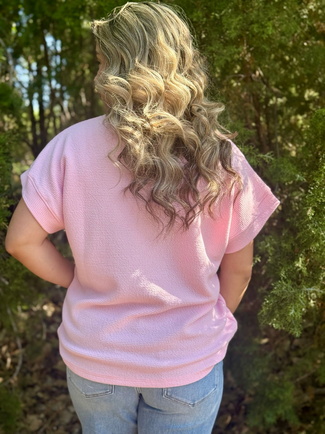 Tamara Pink Textured Top