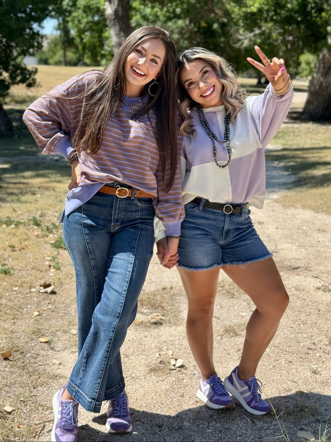 Jess Purple & Brown Striped Top