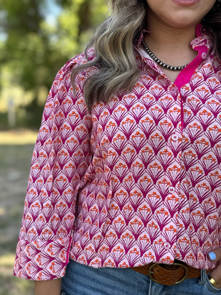 Petal Pop Button Up Blouse
