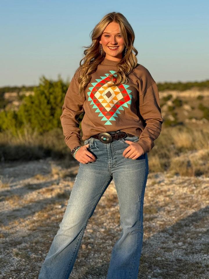 Ryanne's Fall Aztec Sweatshirt by Texas True Threads