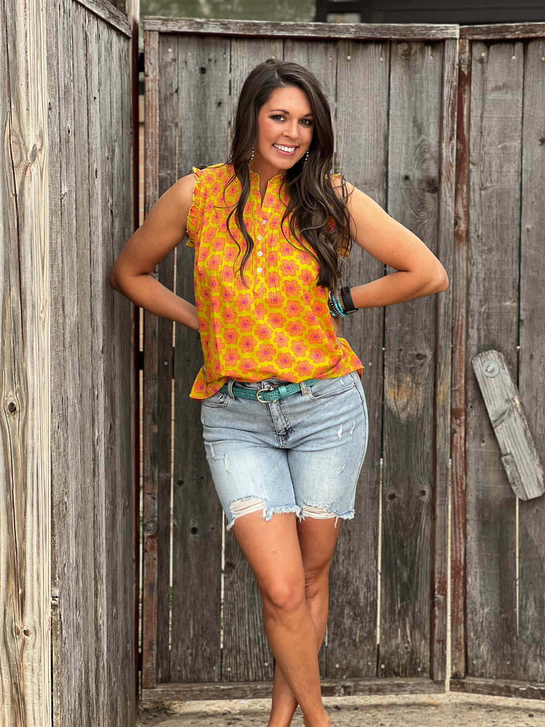 Gianna Yellow Floral Blouse by Ivy Jane