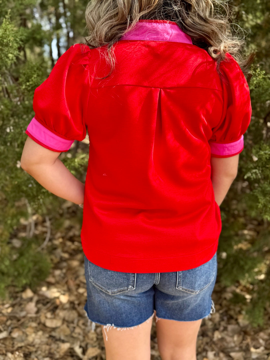 Hayes Red & Pink Top