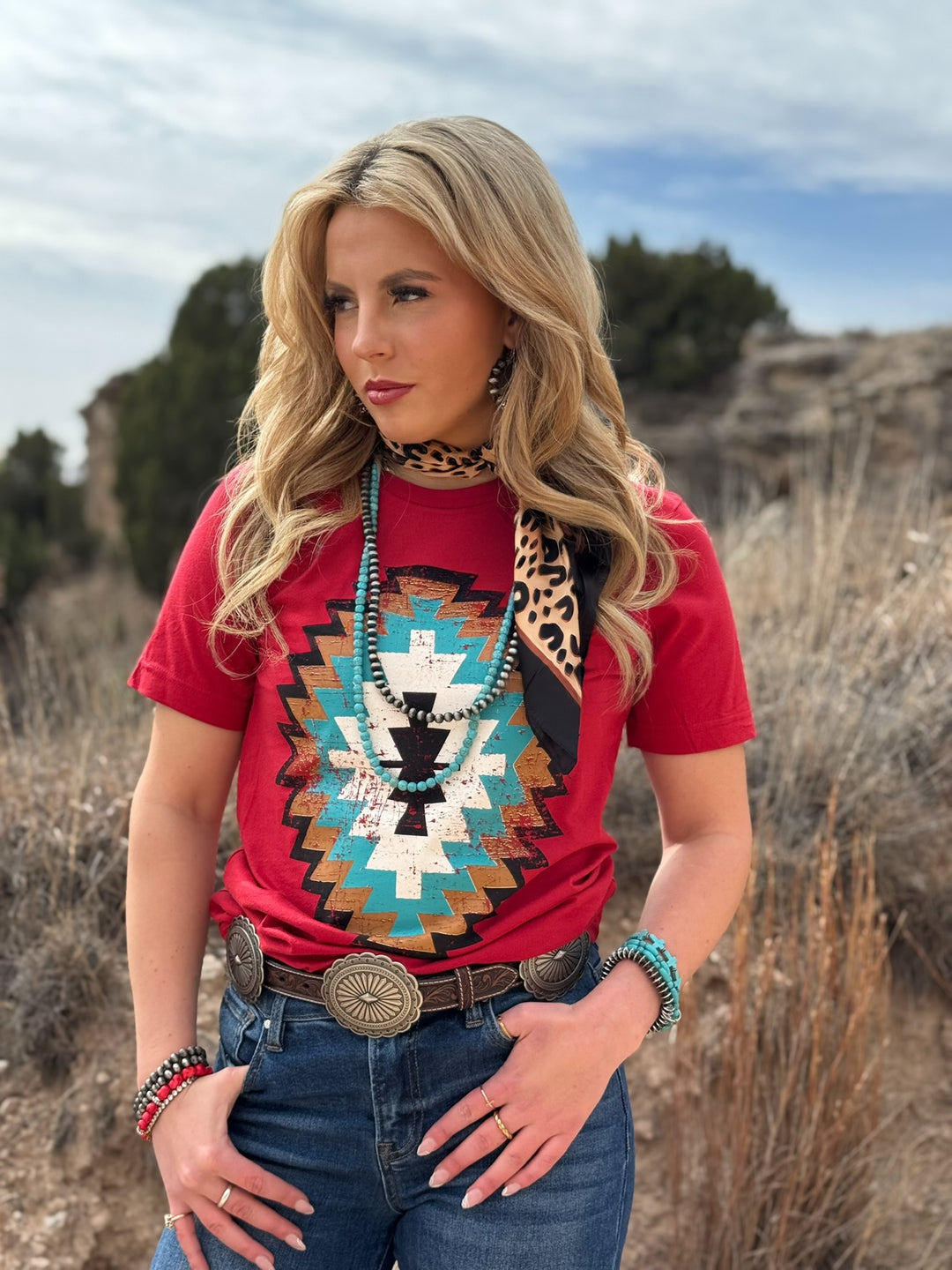 Cheyanne Aztec Graphic Tee by Texas True Threads