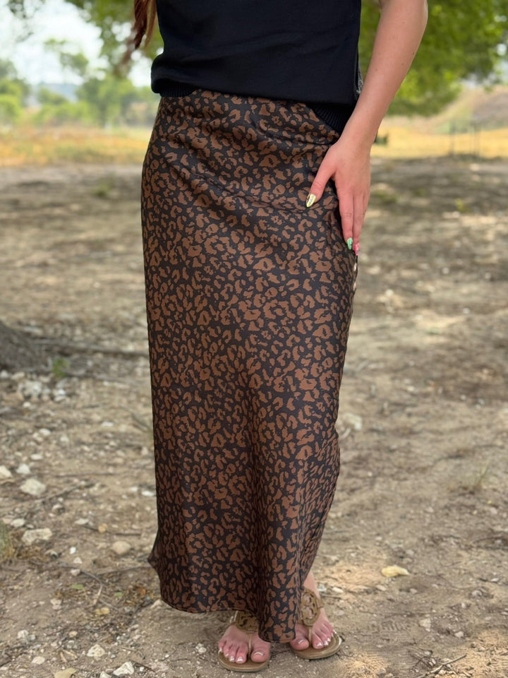 Leopard Print A-Line Skirt