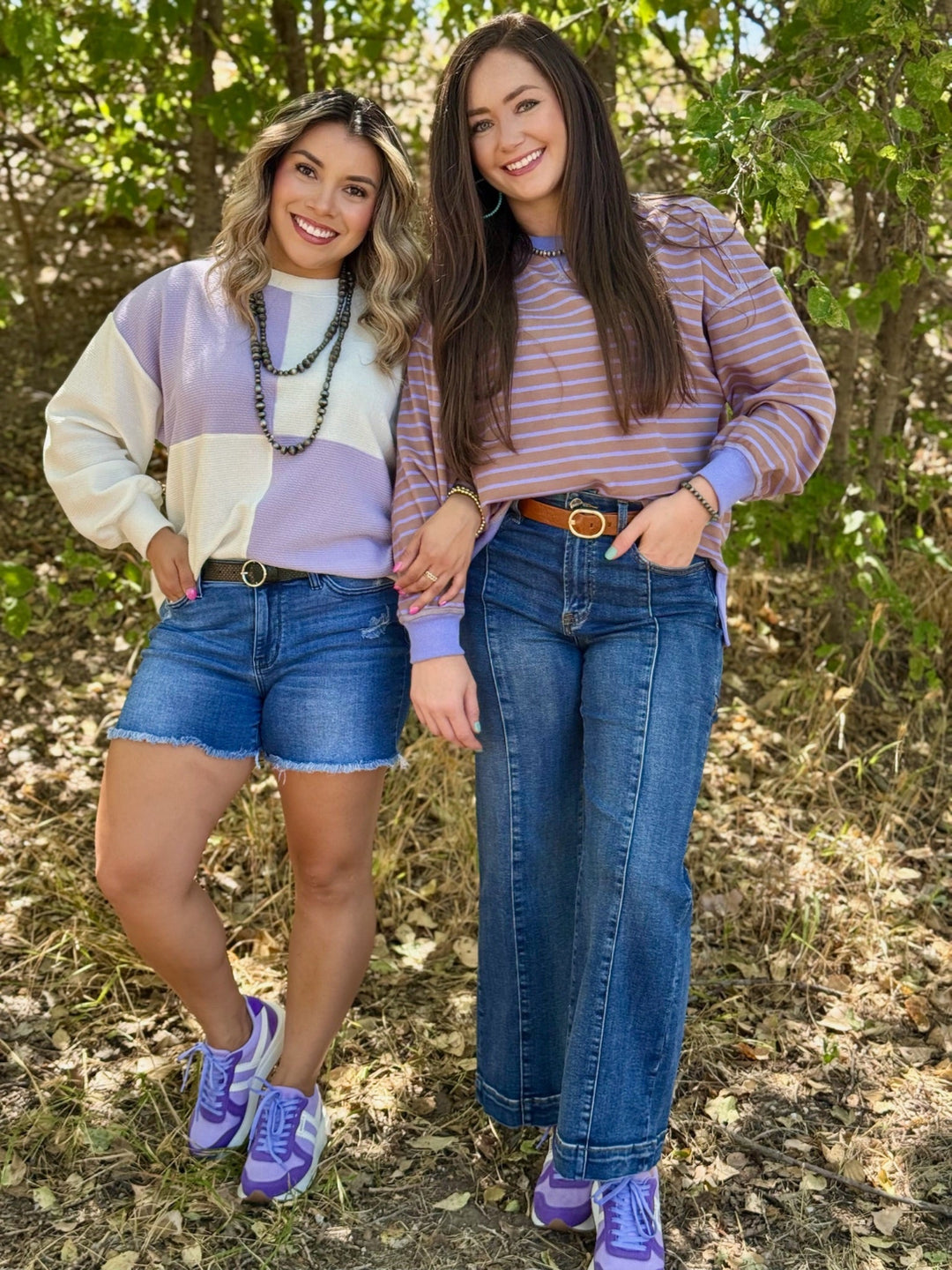 Jess Purple & Brown Striped Top